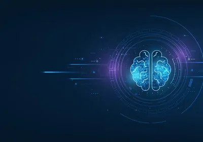 Abstract blue brain image Abstract blue brain image